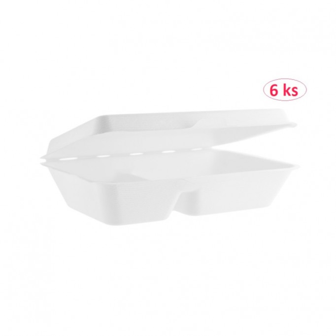 Ekologický menubox 2komorový 1000ml, 6ks B002
