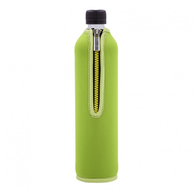 Sklenená fľaša 0,5 l v neopréne zelená, H1230-02