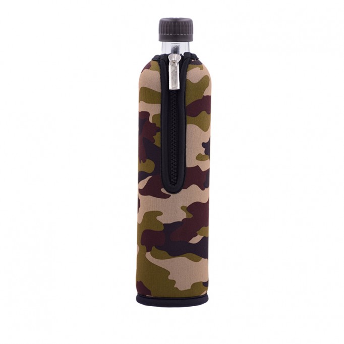 Sklenená fľaša 0,5 l v neopréne s motívom outdoor, H1230-06