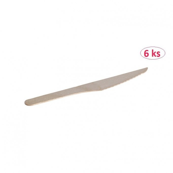 Jednorazový drevený nôž 16cm, 6ks 11968